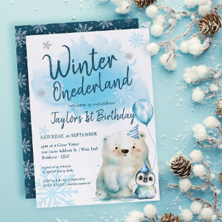 Winter Onederland Geburtstag Einladung