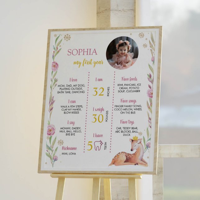 Winter Onederland Geburtstag Foto Milestone Poster (Von Creator hochgeladen)