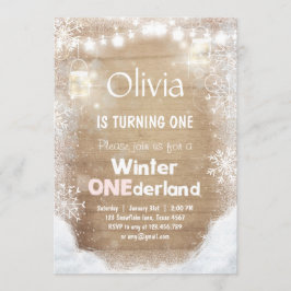 Winter Onederland Geburtstag laden Snow pink Rusti Einladung