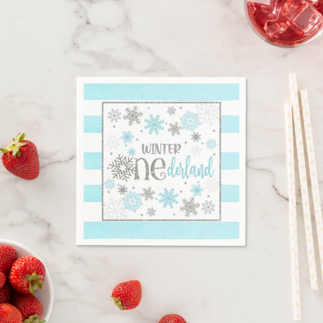 Winter ONEderland Geburtstag Napkin - Junge - BS Serviette (Beispiel)