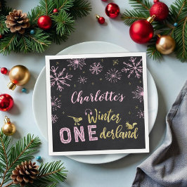 Winter Onederland Geburtstag Napkins Snowflakes Serviette