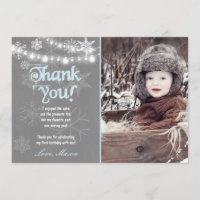 Winter ONEderland Geburtstag Vielen Dank Card Boy