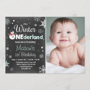 Winter Onederland Geburtstags-Party Snowman Einladung