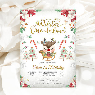 Winter ONEderland Geburtstagseinladung Einladung