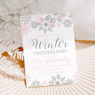 Winter ONEderland Geburtstagseinladung Einladung