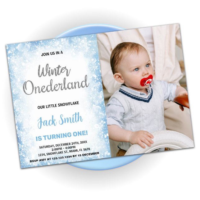 Winter Onederland Geburtstagseinladungen Cloud-Fot Einladung (Winter Onederland Birthday Invitations Cloud Photo)