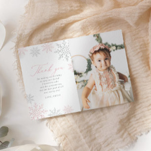 Winter Onederland Geburtstagsfoto Danke Karte