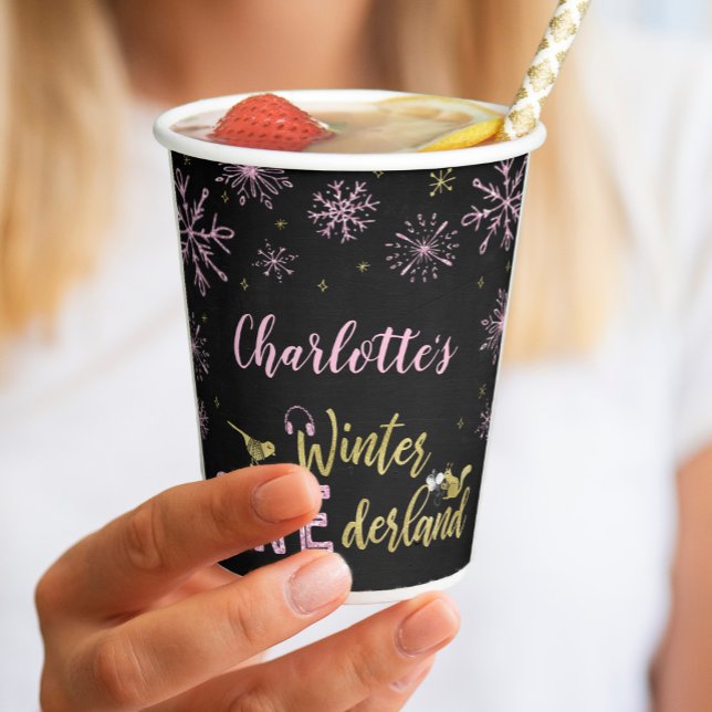 Winter Onederland Geburtstagspapier Cups Snowflake Pappbecher (Von Creator hochgeladen)