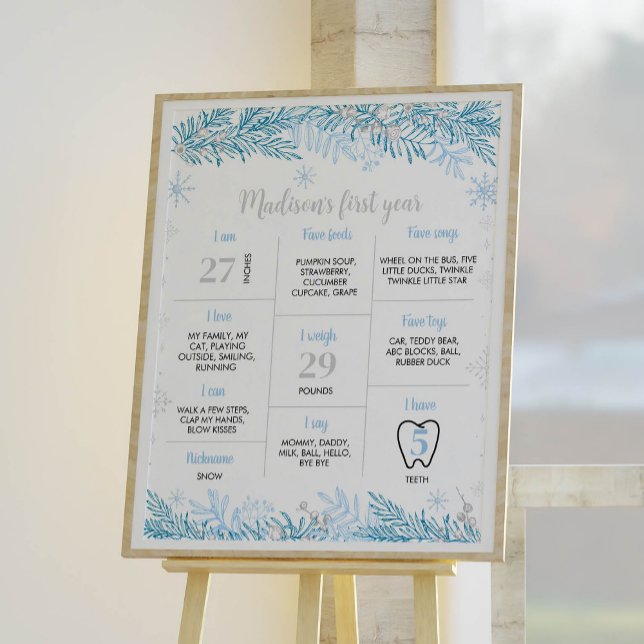 Winter Onederland Geburtstagsparty Meilenstein Pos Poster (Von Creator hochgeladen)