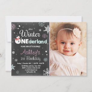 Winter Onederland Geburtstagsparty Snowman Mini Pi Einladung