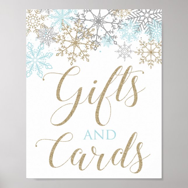 Winter Onederland Geschenke und Karten signieren b Poster (Vorne)