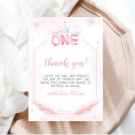 Winter Onederland Girl Geburtstag Danke Karte