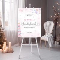 Winter Onederland Girl Geburtstags Begrüßungszeich