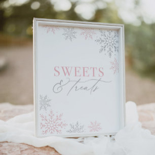 Winter Onederland Glitzer Geburtstagsfeiern Süßigk Poster