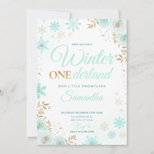 Winter ONEderland Green Snowflake 1. Einladung