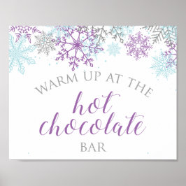Winter Onederland Hot Chocolate Bar Lila Poster