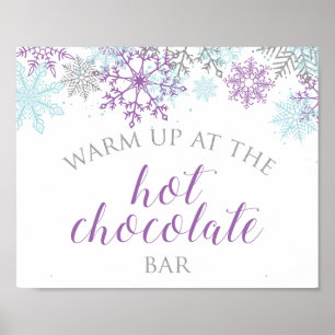 Winter Onederland Hot Chocolate Bar Lila Poster