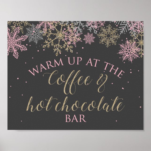 Winter Onederland-Kaffee- und Schokoladenzeichen Poster (Vorne)