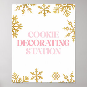Winter Onederland Kekse Dekorieren Pink Gold Poster