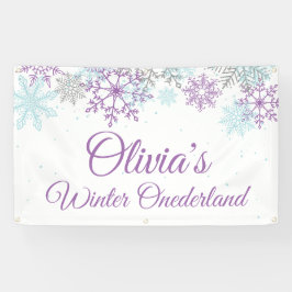 Winter Onederland Lila Banner