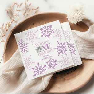 Winter Onederland Lila Snowflake 1. Geburtstag Serviette