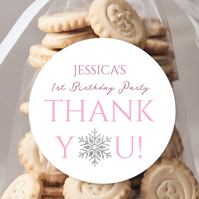 Winter ONEderland | Minimalistisches Mädchen 1. Ge Runder Aufkleber (Von Creator hochgeladen)