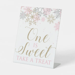 Winter Onederland One is Sweet Take a Leckerei Sockelschild