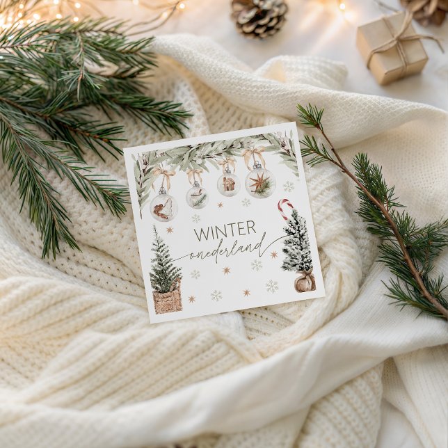 Winter Onederland Party Napkin Serviette (Von Creator hochgeladen)