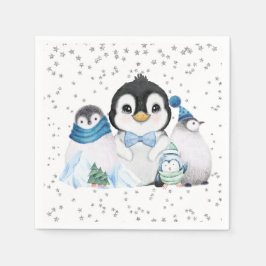 Winter Onederland Penguin Birthday Serviette