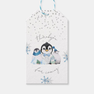 Winter Onederland Pinguin Thankyou Geschenkanhänger
