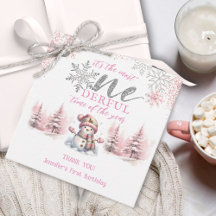 Winter ONEderland Pink Girl Weihnachten 1. Geburts