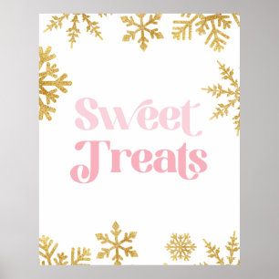 Winter Onederland Pink Gold Süße Leckereien signie Poster