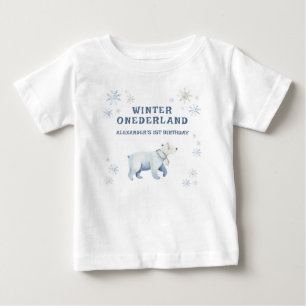 Winter Onederland Polar Bear 1. Geburtstag Baby T-shirt