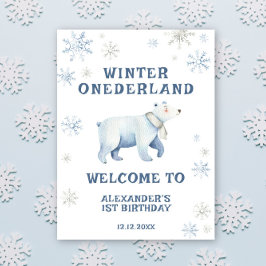 Winter Onederland Polar Bear 1. Geburtstag Poster