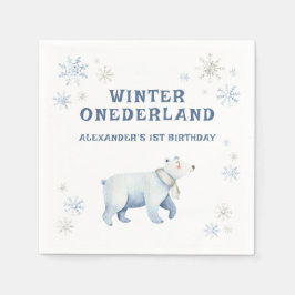 Winter Onederland Polar Bear 1. Geburtstag Serviette