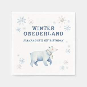 Winter Onederland Polar Bear 1. Geburtstag Serviette