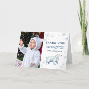 Winter Onederland Polar Bear Geburtstag Vielen Dan Dankeskarte