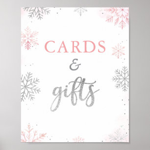 Winter Onederland Rosa Geburtstagskarten & Geschen Poster