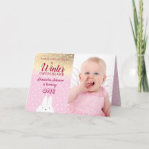 Winter Onederland Rosa und Gold Glitter 1. Geburts
