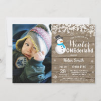 Winter Onederland Rustic Snowman Boy 1. Geburtstag