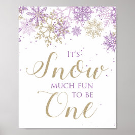 Winter Onederland Schnee viel Spaß, ein Zeichen zu Poster