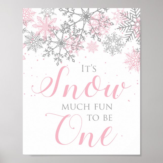 Winter Onederland Schnee viel Spaß, ein Zeichen zu Poster (Vorne)