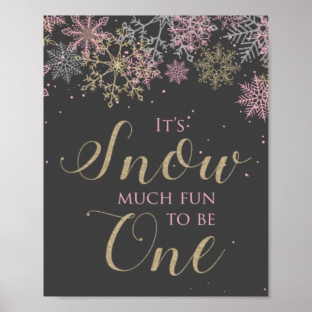Winter Onederland Schnee viel Spaß, ein Zeichen zu Poster (Vorne)