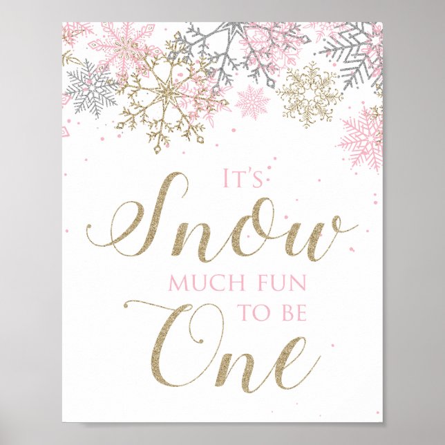 Winter Onederland Schnee viel Spaß, ein Zeichen zu Poster (Vorne)
