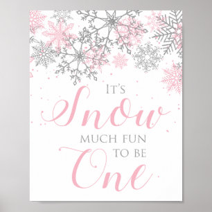 Winter Onederland Schnee Viel Spaß, um ein Schild 