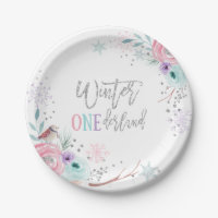 Winter ONEderland Silver Glitzer Pink Floral Girl