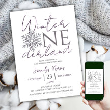 Winter ONEderland | Silver Minimalistisch 1. Gebur