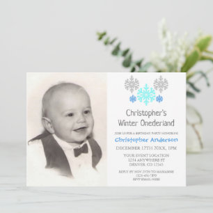 Winter Onederland Snowflake 1. Geburtstag Einladung