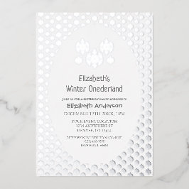 Winter Onederland Snowflake 1. Geburtstag Folieneinladung