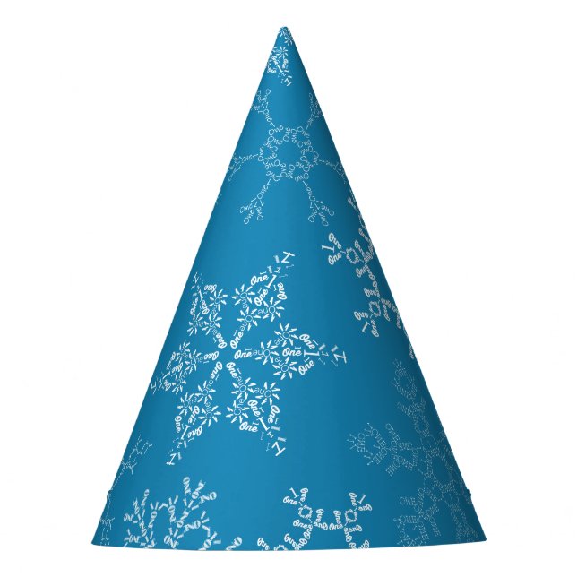 Winter Onederland Snowflake 1. Geburtstag Party Partyhütchen (Vorderseite)